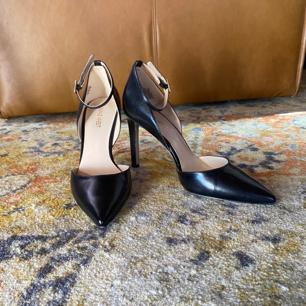 Nine West Ankle Strap Leather d’Orsay Stiletto, 7